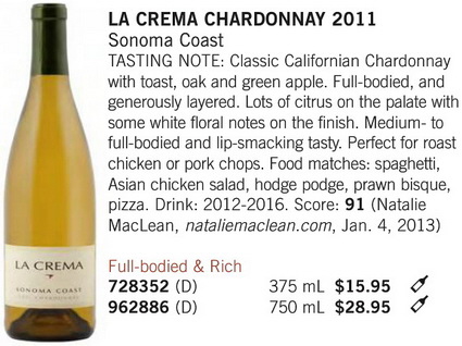 La Crema Chardonnay April 27 4