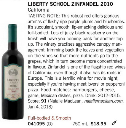 Liberty Zinfandel April 27 2