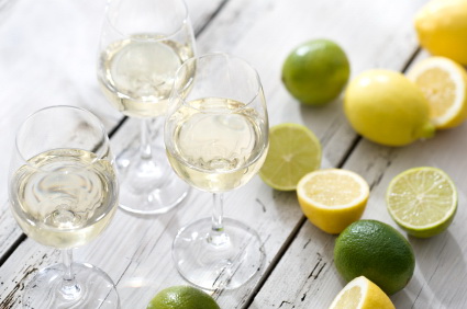 white wine lemons limes