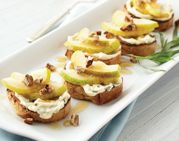 Brie, Pear & Pecan Crostini Recipe