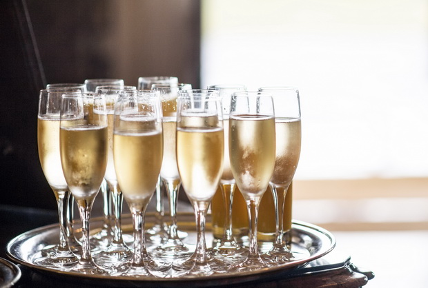 Wedding reception drinks served by a waiter