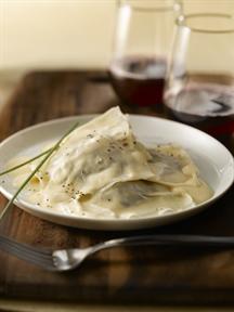 Easy Mushroom Ravioli With Four Cheese Sauce