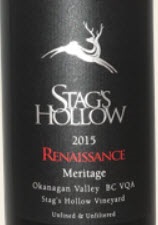 Stag's Hollow Winery & Vineyard Renaissance  Meritage 2015