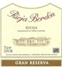 Rioja Bordón Gran Reserva Bodegas Francos-Españolas Tempranillo 2004